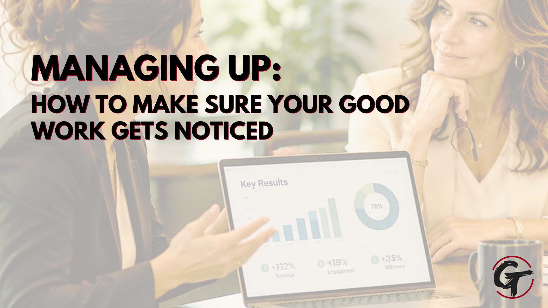 Employee managing up by sharing results and recommendations with a senior leader.